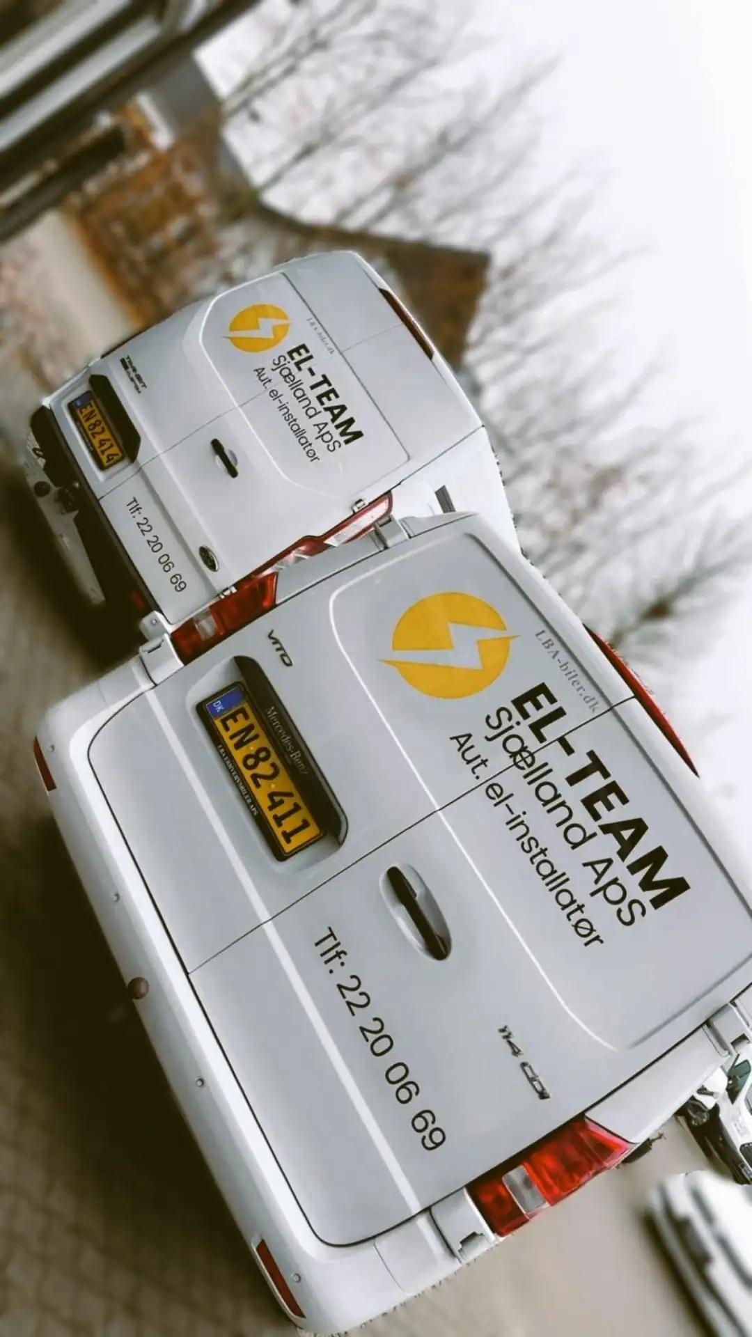 El-teams elinstallation firmas servicebil, drone og e-installationer i Danmark.