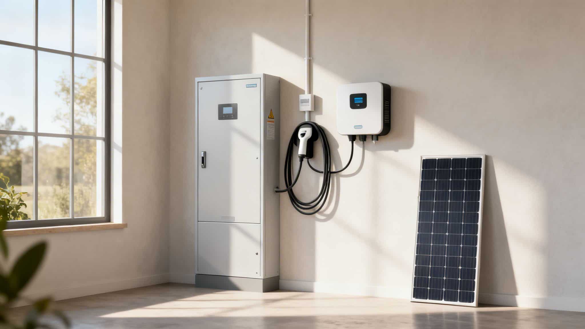 Moderne el-tavle med solcellepanel til energieffektivitet på Sjælland.