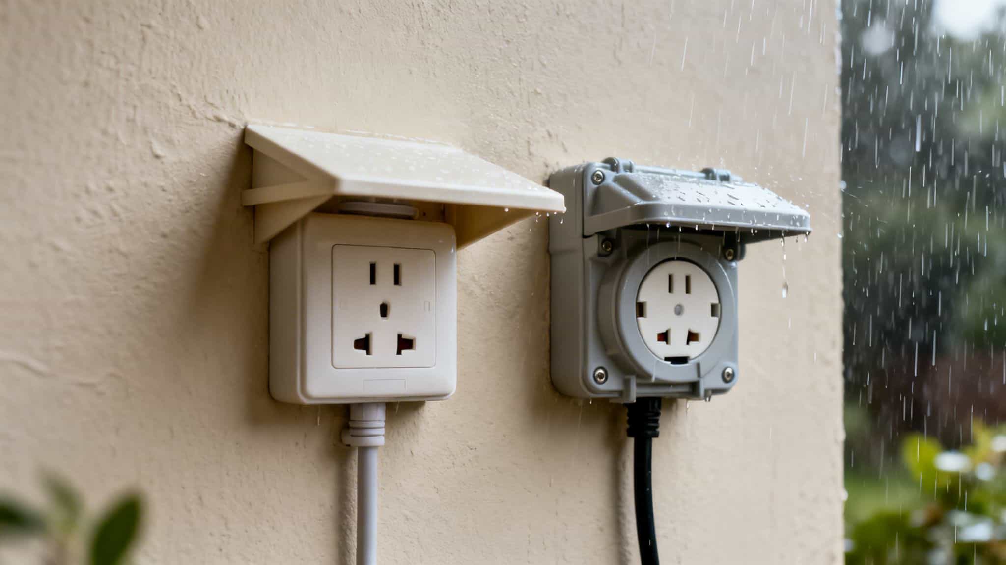 Beskyt dine udendørs elektriske apparater med en vandtæt stikkontakt. Ideel til haven, sikrer sikker.