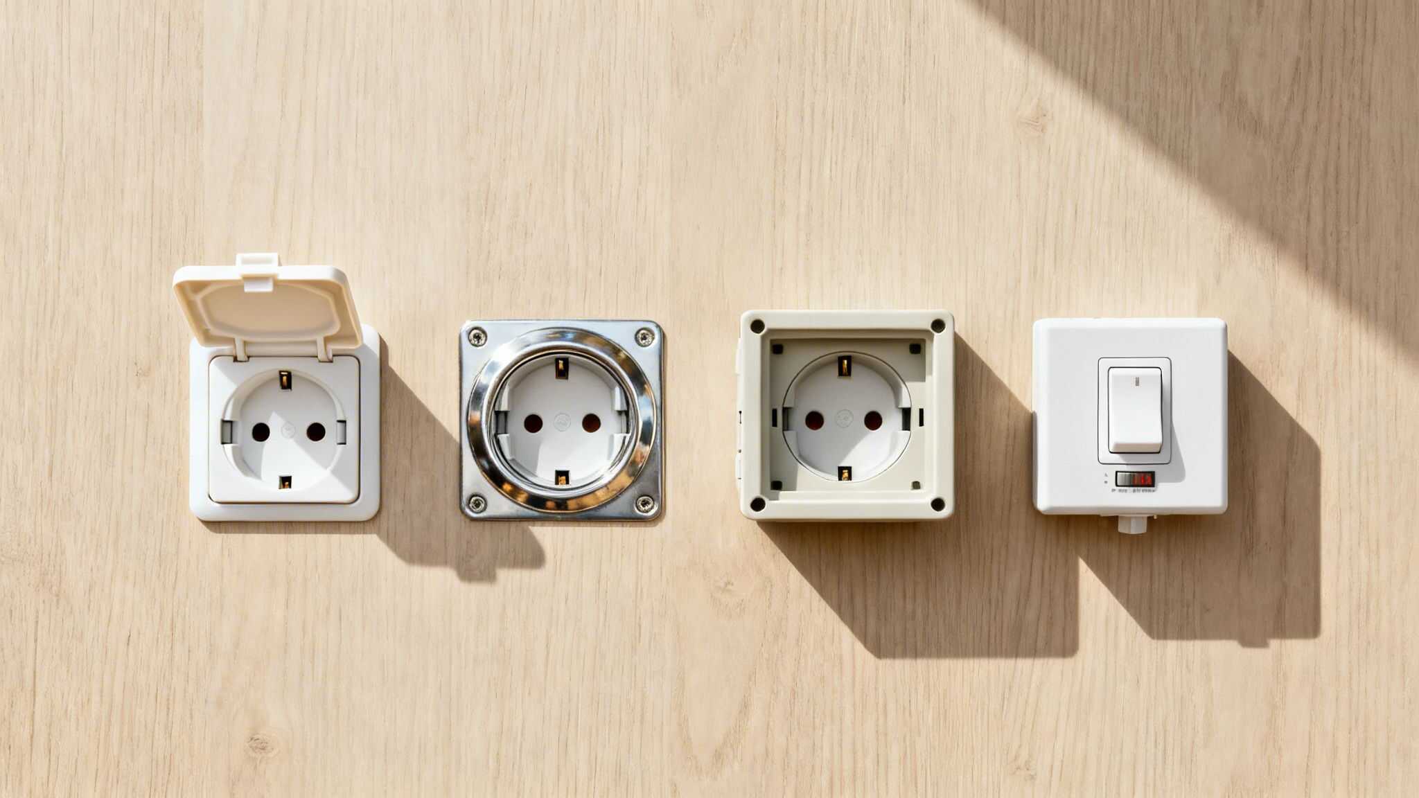 Sikker udendørs stikkontakt vandtæt til haven. Ideel til udendørs elektriske apparater og belysning.