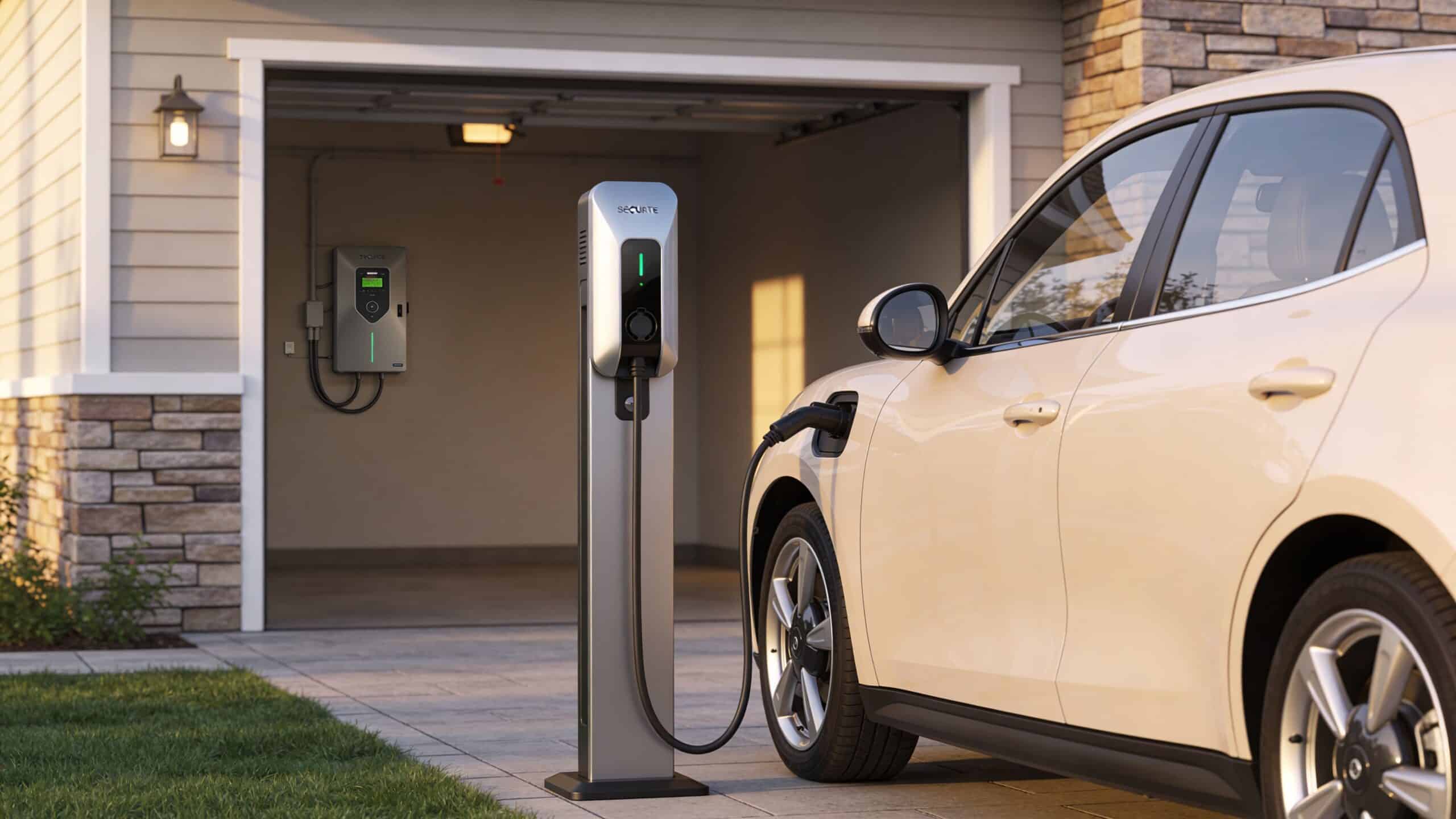 Elbil-ladestation til opladning på Østerbro, København.